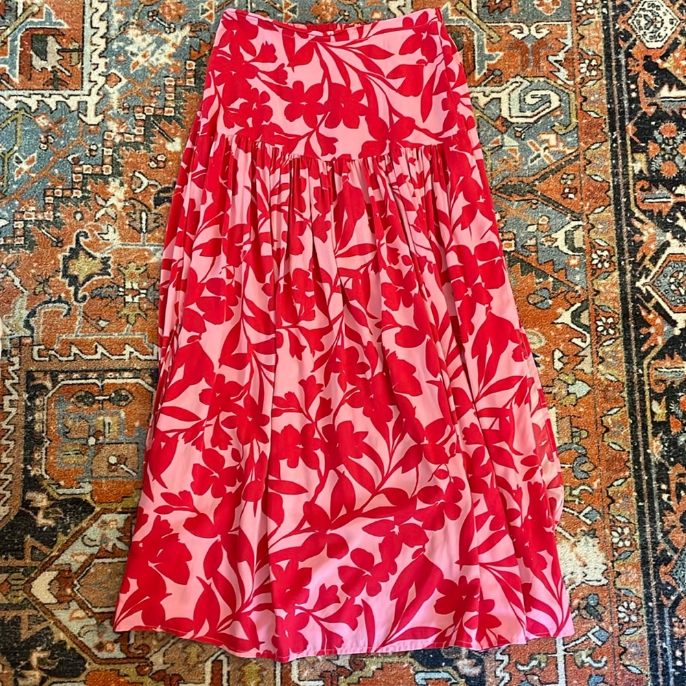 Abel the Label Anthropologie Pink Floral Maxi Skirt | Size M